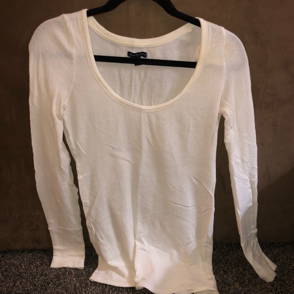 American Eagle white flannel long sleeves size MED
